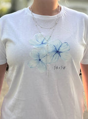 Teen Blue Flower Baby Tee
